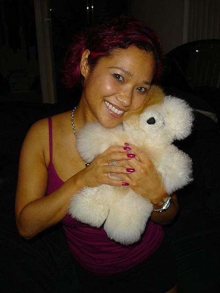 Suzy & Puppy (her alpaca teddy bear)