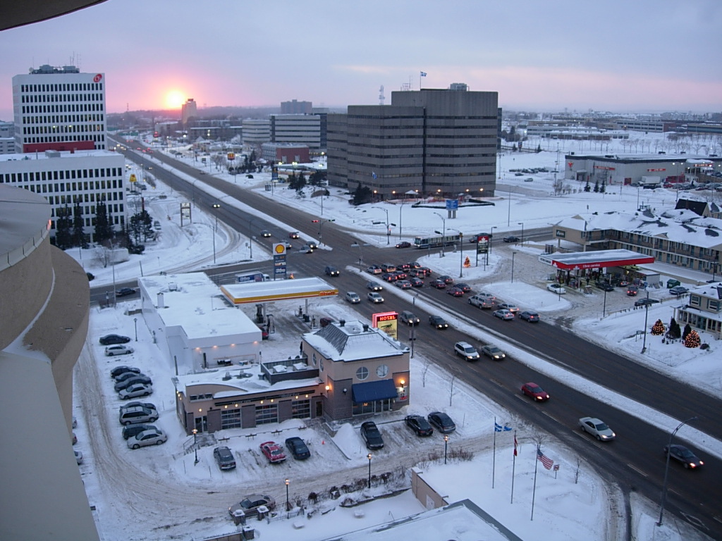 Sunset over snow, Quebec