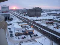 Sunset over snow, Quebec